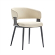 Luce Sand Textured Leatherette Dining Chair with Metal Legs - Set of 2