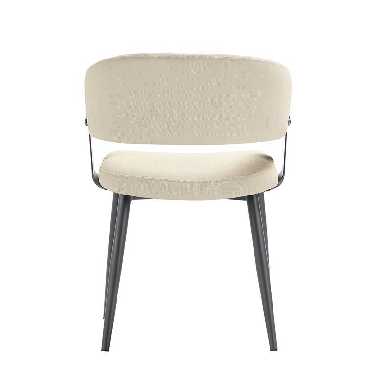 Luce Sand Textured Leatherette Dining Chair with Metal Legs - Set of 2