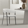 Belle White Textured Leatherette Dining Chair with Metal Legs
