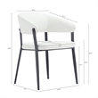 Belle White Textured Leatherette Dining Chair with Metal Legs
