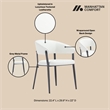 Belle White Textured Leatherette Dining Chair with Metal Legs