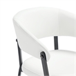 Belle White Textured Leatherette Dining Chair with Metal Legs