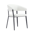 Belle White Textured Leatherette Dining Chair with Metal Legs