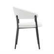 Belle White Textured Leatherette Dining Chair with Metal Legs