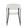 Belle White Textured Leatherette Dining Chair with Metal Legs