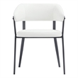 Belle White Textured Leatherette Dining Chair with Metal Legs