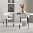 Belle White Textured Leatherette Dining Chair with Metal Legs - Set of 2