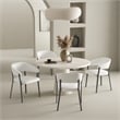 Belle White Textured Leatherette Dining Chair with Metal Legs - Set of 2