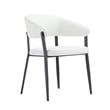 Belle White Textured Leatherette Dining Chair with Metal Legs - Set of 2