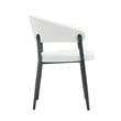 Belle White Textured Leatherette Dining Chair with Metal Legs - Set of 2