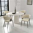 Luce Sand Textured Leatherette Dining Chair with Metal Legs - Set of 4