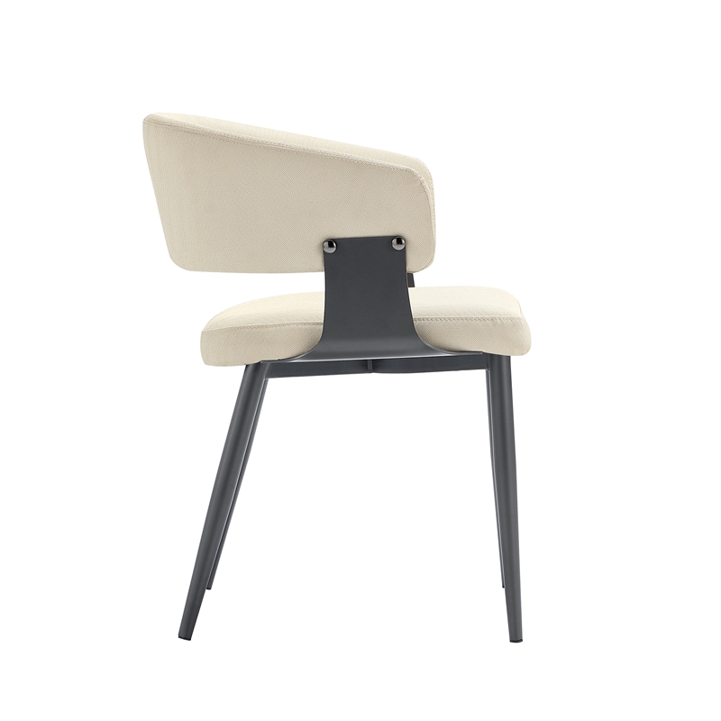 Luce Sand Textured Leatherette Dining Chair with Metal Legs - Set of 4