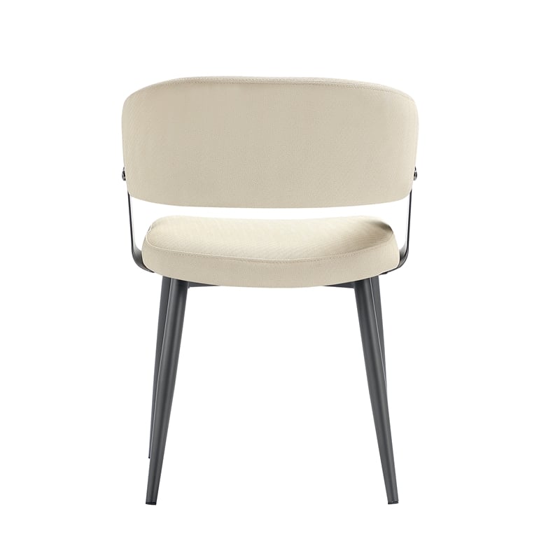 Luce Sand Textured Leatherette Dining Chair with Metal Legs - Set of 4