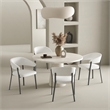 Belle White Textured Leatherette Dining Chair with Metal Legs - Set of 4