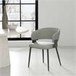 Luce Stone Grey Textured Leatherette Dining Chair with Metal Legs