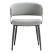 Luce Stone Grey Textured Leatherette Dining Chair with Metal Legs