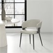 Luce Oatmeal Textured Leatherette Dining Chair with Metal Legs