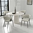 Luce Oatmeal Textured Leatherette Dining Chair with Metal Legs