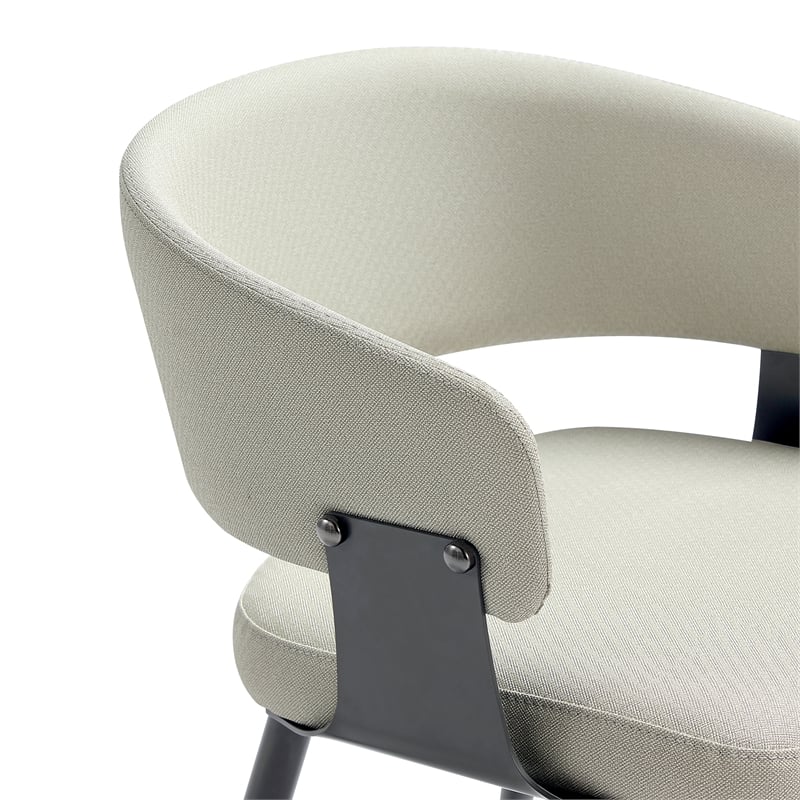 luce oatmeal textured leatherette dining chair with metal legs