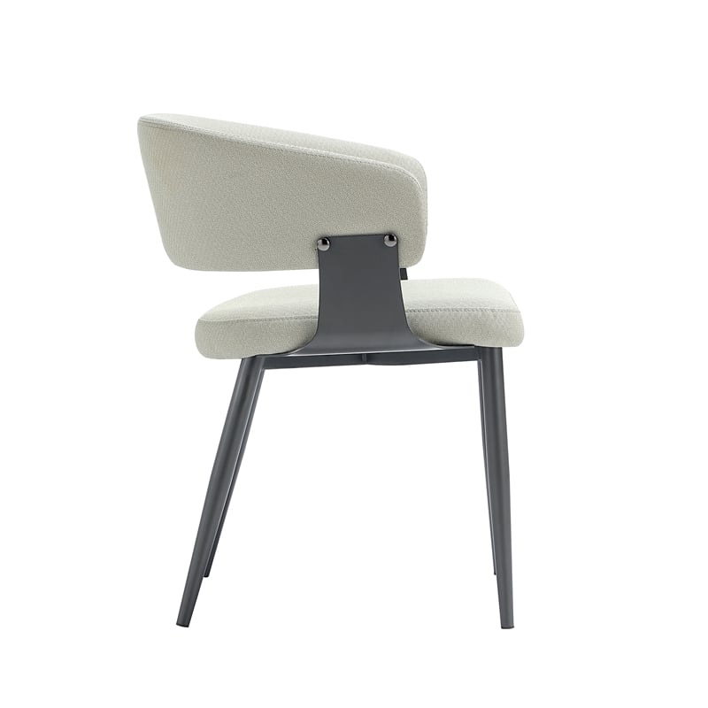 luce oatmeal textured leatherette dining chair with metal legs