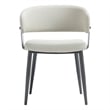 Luce Oatmeal Textured Leatherette Dining Chair with Metal Legs