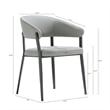 Belle Stone Grey Textured Leatherette Dining Chair with Metal Legs