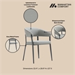 Belle Stone Grey Textured Leatherette Dining Chair with Metal Legs
