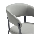 Belle Stone Grey Textured Leatherette Dining Chair with Metal Legs