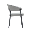 Belle Stone Grey Textured Leatherette Dining Chair with Metal Legs