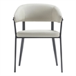 Belle Oatmeal Textured Leatherette Dining Chair with Metal Legs