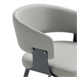 Luce Stone Grey Textured Leatherette Dining Chair with Metal Legs - Set of 2