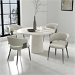 Luce Oatmeal Textured Leatherette Dining Chair with Metal Legs - Set of 2