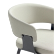 Luce Oatmeal Textured Leatherette Dining Chair with Metal Legs - Set of 2