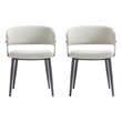 Luce Oatmeal Textured Leatherette Dining Chair with Metal Legs - Set of 2