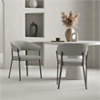 Belle Stone Grey Textured Leatherette Dining Chair with Metal Legs - Set of 2
