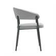 Belle Stone Grey Textured Leatherette Dining Chair with Metal Legs - Set of 2