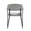 Belle Stone Grey Textured Leatherette Dining Chair with Metal Legs - Set of 2
