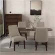 Beever Taupe Chenille Dining Chair with Rubberwood Legs - Set of 4