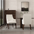 Beever Cream Chenille Dining Armchair with Rubberwood Legs - Set of 2