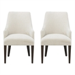 Beever Cream Chenille Dining Armchair with Rubberwood Legs - Set of 2