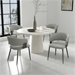 Luce Stone Grey Textured Leatherette Dining Chair with Metal Legs - Set of 4