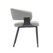 Luce Stone Grey Textured Leatherette Dining Chair with Metal Legs - Set of 4