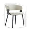 Luce Oatmeal Textured Leatherette Dining Chair with Metal Legs - Set of 4