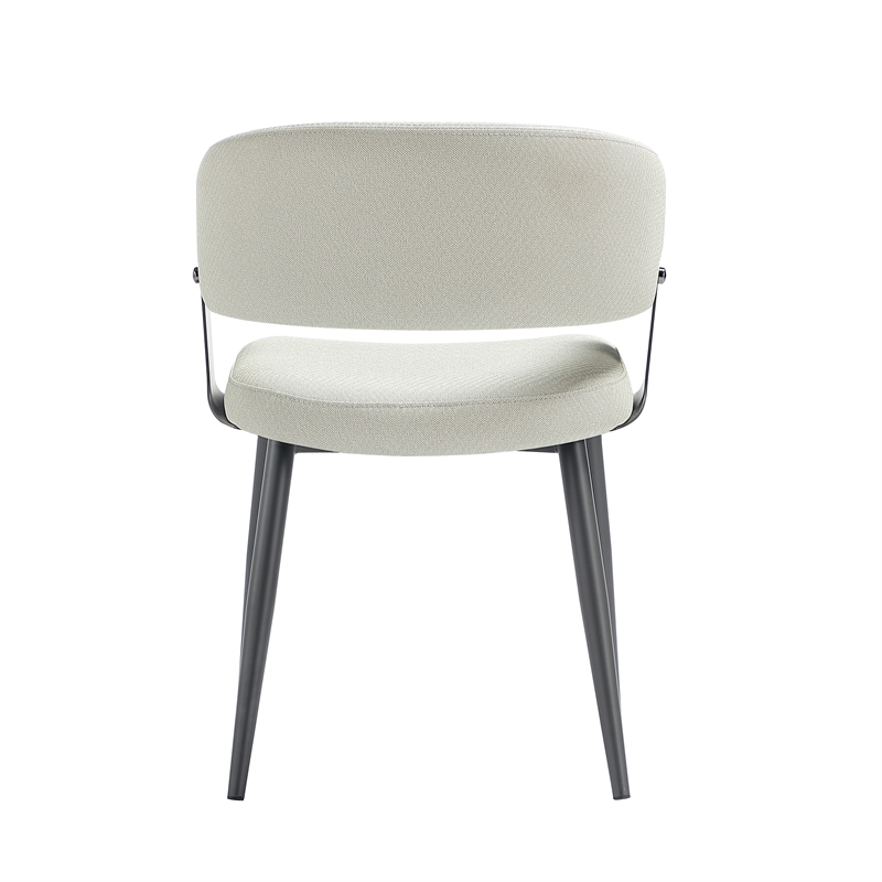Luce Oatmeal Textured Leatherette Dining Chair with Metal Legs - Set of 4