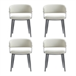 Luce Oatmeal Textured Leatherette Dining Chair with Metal Legs - Set of 4