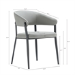 Belle Stone Grey Textured Leatherette Dining Chair with Metal Legs - Set of 4