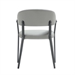 Belle Stone Grey Textured Leatherette Dining Chair with Metal Legs - Set of 4