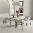 Belle Oatmeal Textured Leatherette Dining Chair with Metal Legs - Set of 4