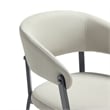 Belle Oatmeal Textured Leatherette Dining Chair with Metal Legs - Set of 4