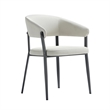Belle Oatmeal Textured Leatherette Dining Chair with Metal Legs - Set of 4
